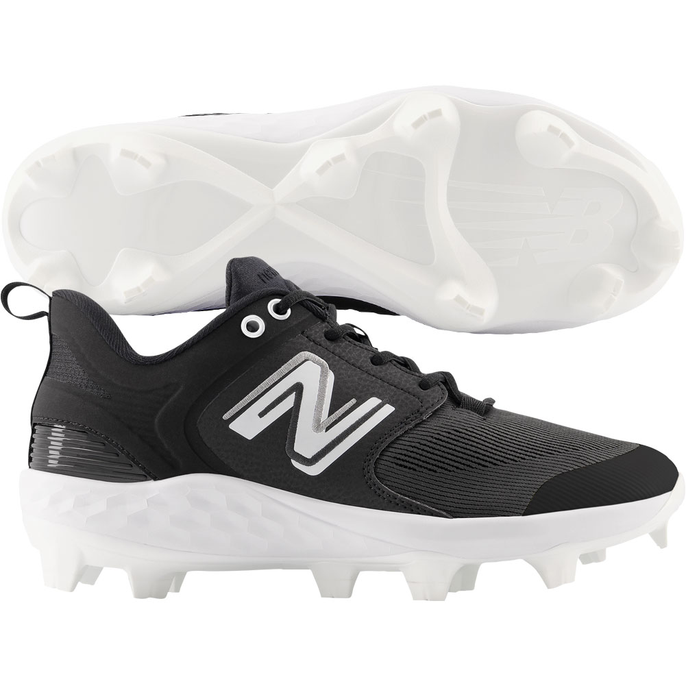 New Balance Mens Fresh Foam 3000v6 Low Molded Baseball Cleats Black/White Medium 10, Size: 10 Medium US