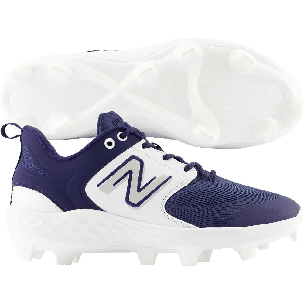 New Balance Mens Fresh Foam 3000v6 Low Molded Baseball Cleats Navy/White Wide 10, Size: 10 Wide US