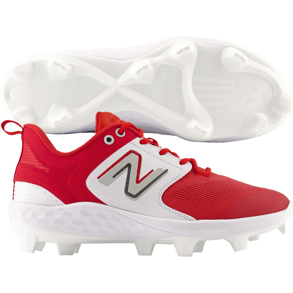 New Balance Mens Fresh Foam 3000v6 Low Molded Baseball Cleats Red/White Medium 8, Size: 8 Medium US