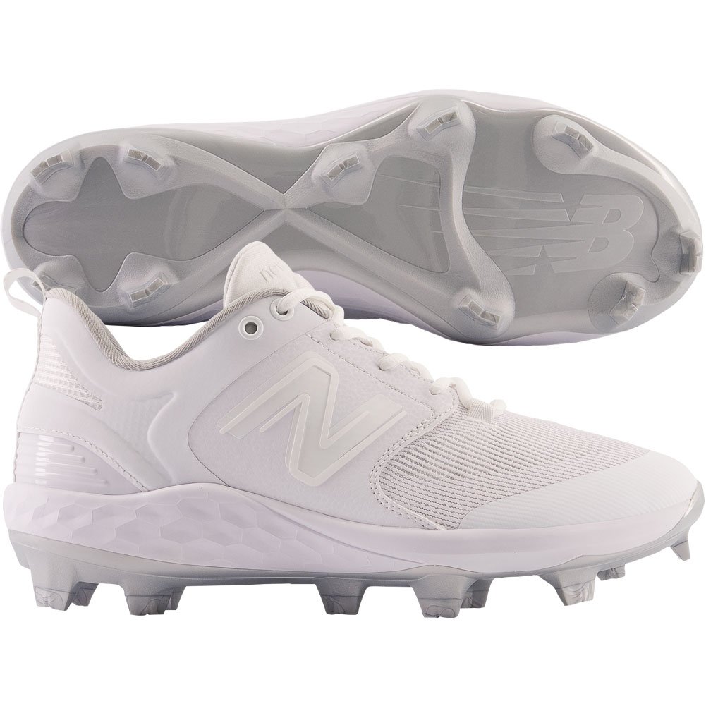 New Balance Mens Fresh Foam 3000v6 Low Molded Baseball Cleats White/Grey Medium 10, Size: 10 Medium US