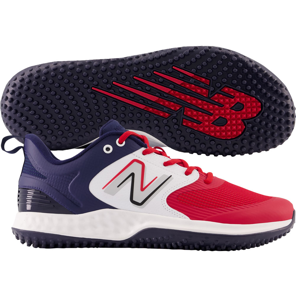 New Balance Mens Fresh Foam 3000v6 Baseball Turf-Trainer Shoes Red/White/Blue Medium 10, Size: 10 Medium US