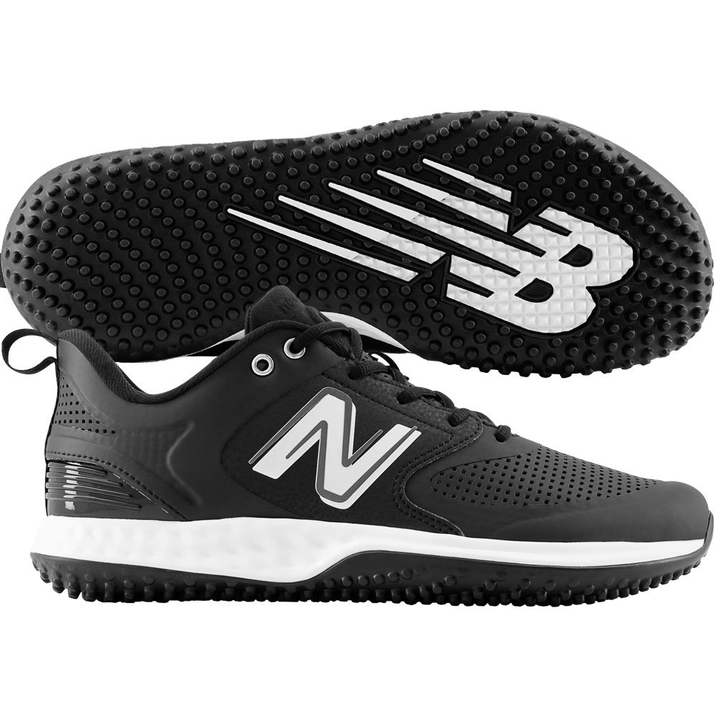 New Balance Mens Fresh Foam 3000v6 Synthetic Baseball Turf-Trainer Shoes Black/White Wide 6, Size: 6 Wide US