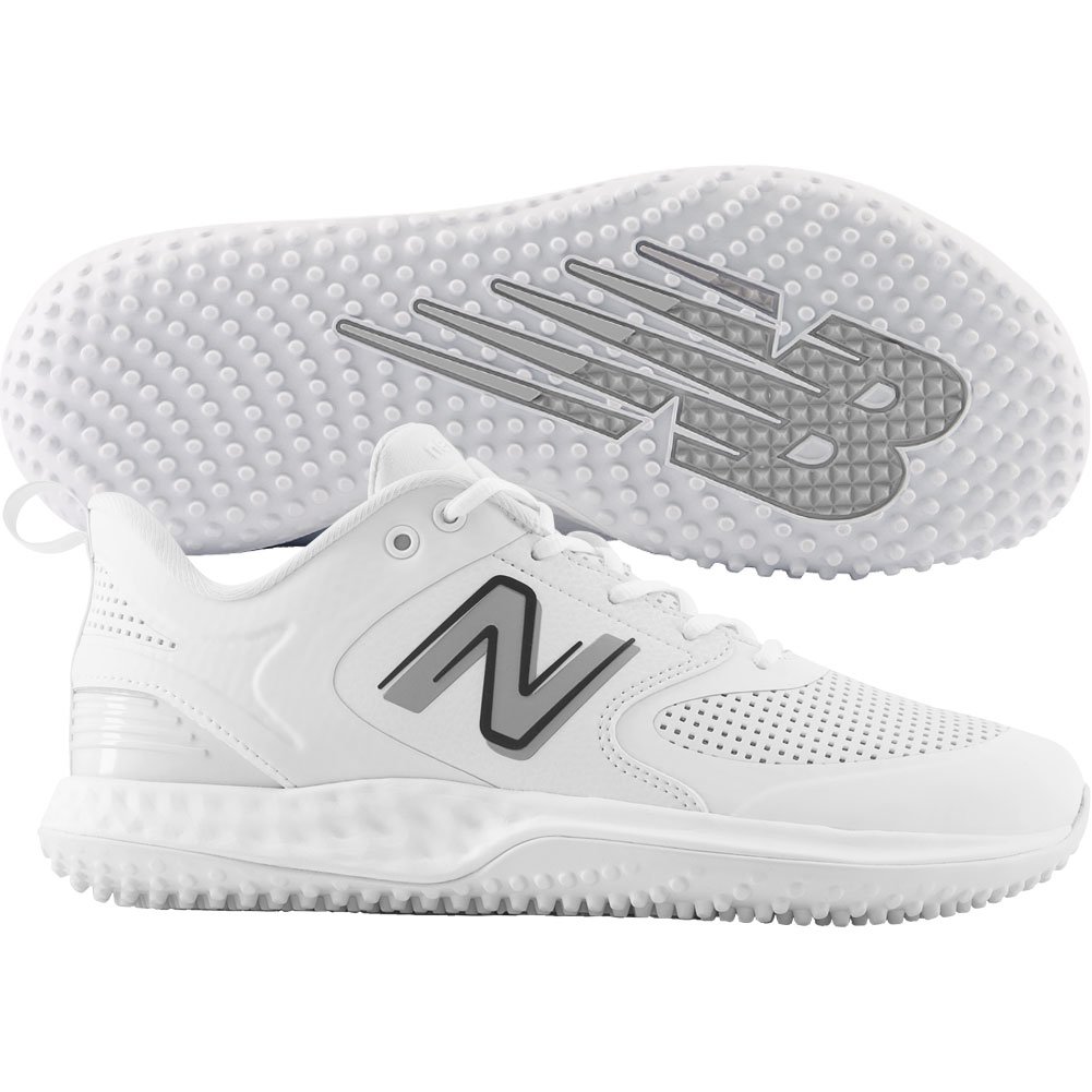 New Balance Mens Fresh Foam 3000v6 Synthetic Baseball Turf-Trainer Shoes White/White Medium 10, Size: 10 Medium US