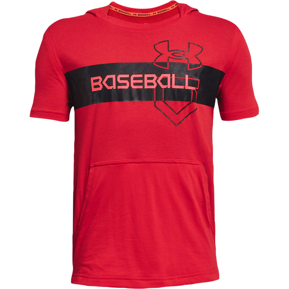 Under Armour Youth Short Sleeve Baseball Training Hoodie Red XL