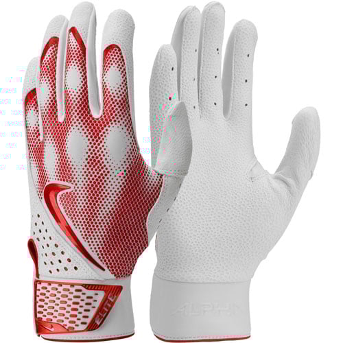 NIKE Alpha Elite グレー マローン Lサイズ バッテ NIKE Adult Alpha Elite Batting Gloves | BaseballSavings.com