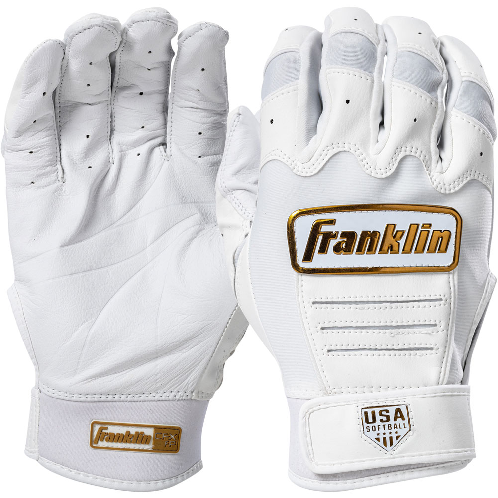 Franklin Sports Franklin Womens USA Softball CFX Fastpitch Batting Glove White/Gold Medium