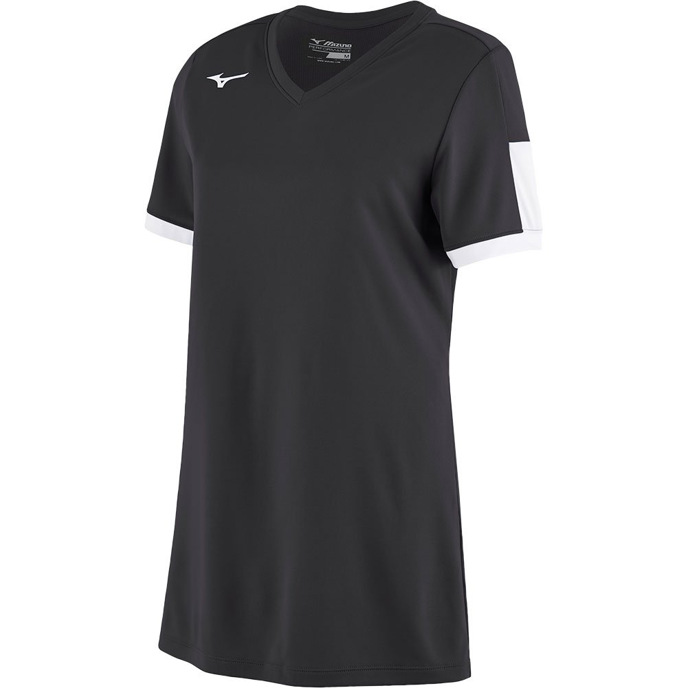 Mizuno Womens Aerolite V-Neck Fastpitch Softball Jersey Black/White L