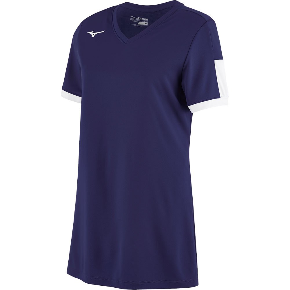 Mizuno Womens Aerolite V-Neck Fastpitch Softball Jersey Navy/White L