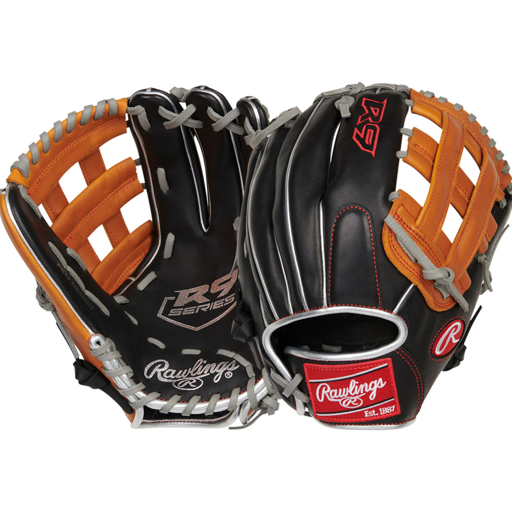 Rawlings R9 Contour 120U 12" Baseball Glove (R9120U-6BT) Pro H Black/Tan 12 Right Hand