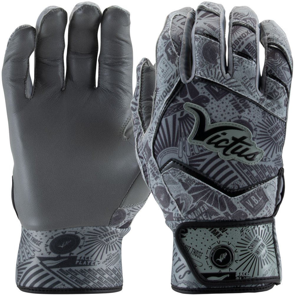 Victus Adult NOX Batting Gloves Grey/Black Large