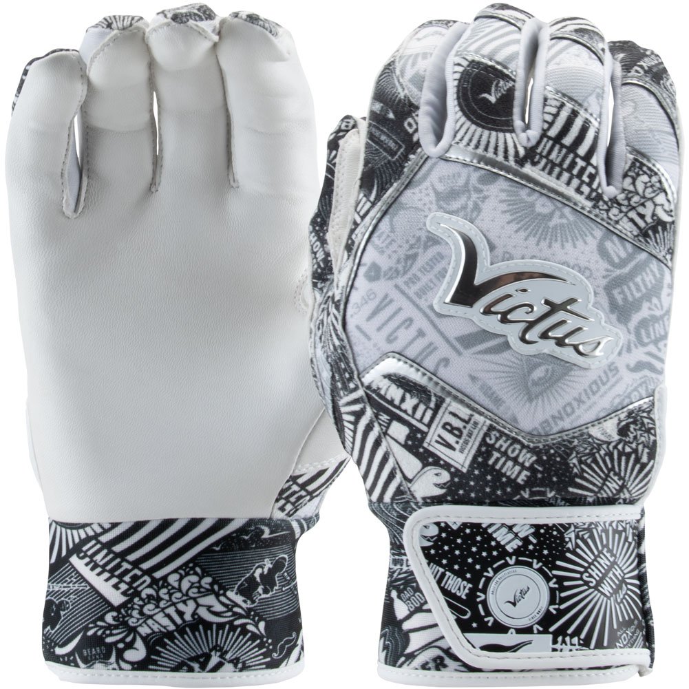 Victus Adult NOX Batting Gloves White/Silver Large