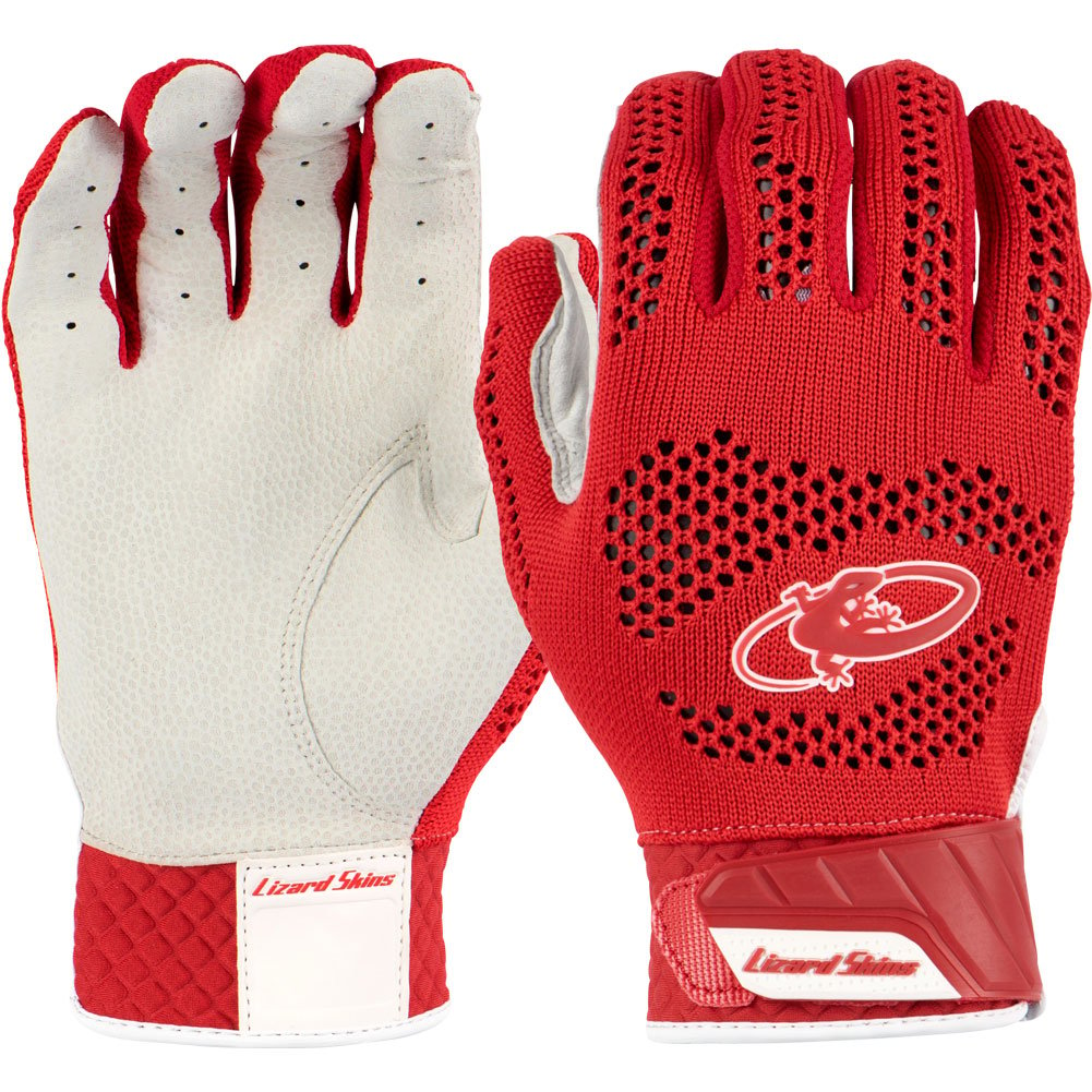 Lizard Skins Adult PRO KNIT Batting Glove Red Medium