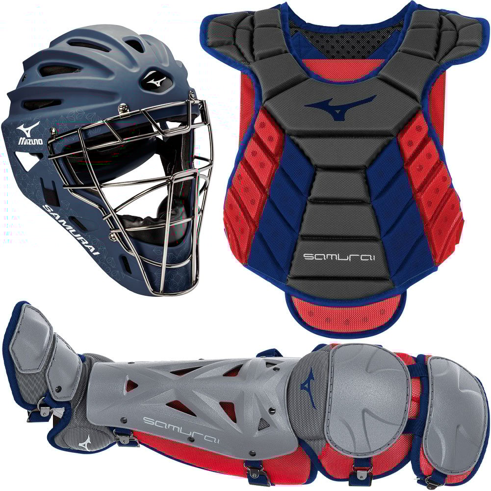 Mizuno Womens Adult Samurai Catchers Kit 13in-14in Navy/Red 13 in - 14, Size: 13 in - 14 in