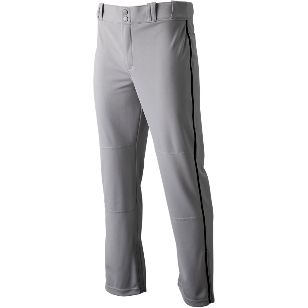 Champro Sports Champro Mens Triple Crown 2.0 Open Bottom Piped Baseball Pants Grey/Black 2XL