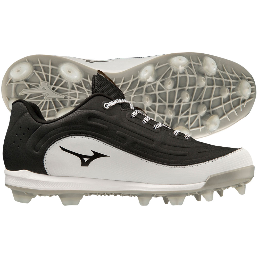 Mizuno Mens Ambition 3 Low TPU Molded Baseball Cleats Black/White Medium 10, Size: 10 Medium US