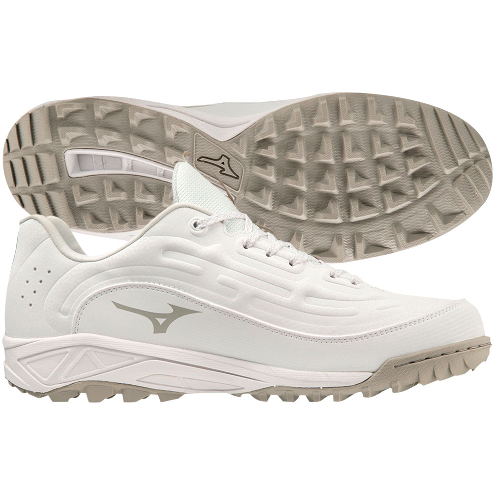 Mizuno Mens Ambition 3 Low All Surface Baseball Turf Shoes White Medium 10, Size: 10 Medium US