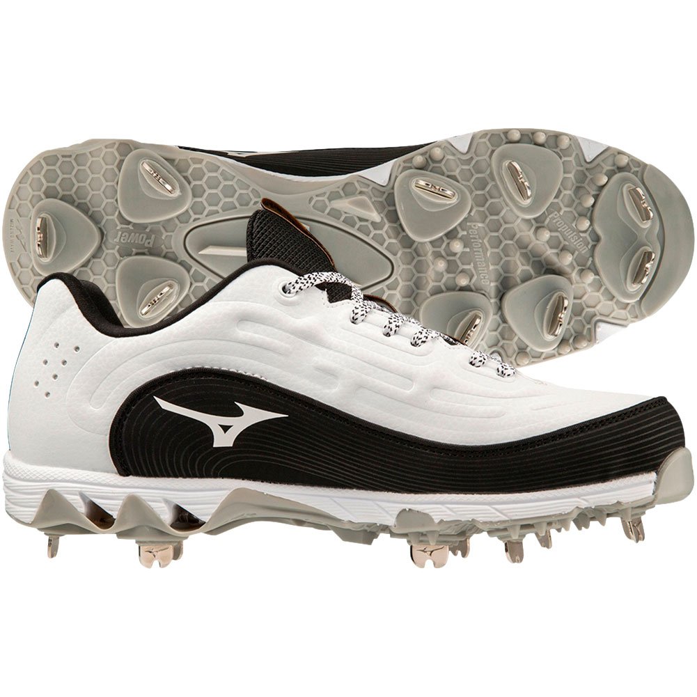 Mizuno Womens 9-Spike Swift 8 Low Metal Fastpitch Softball Cleats White/Black Medium 11, Size: 11 Medium US