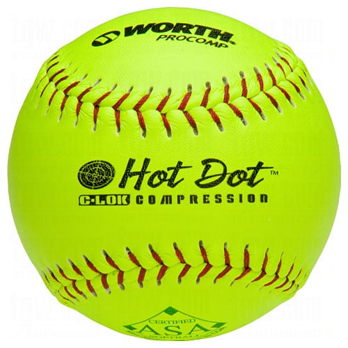 Box of 12 Worth 12 PROTAC HOT DOT ASA Slowptich Softball