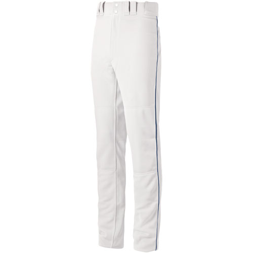 Mizuno Mens Premier Pro Piped Baseball Pants White/Navy 2XL