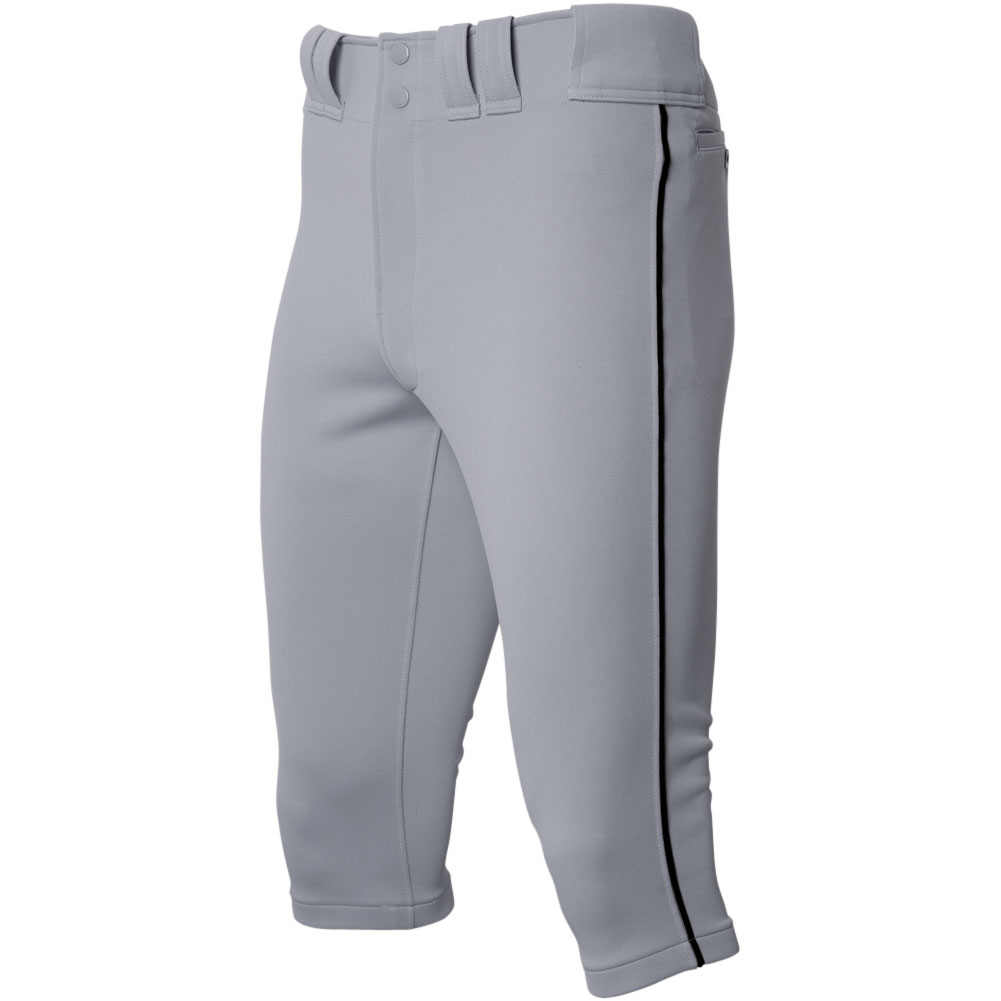 Mizuno Mens Premier Short Piped Baseball Pant Grey/Black 2XL