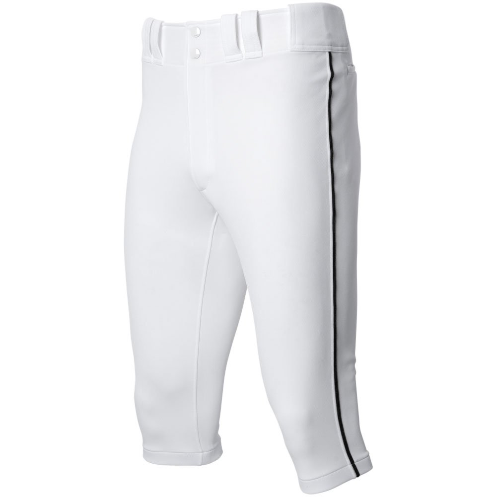 Mizuno Mens Premier Short Piped Baseball Pant White/Black 2XL