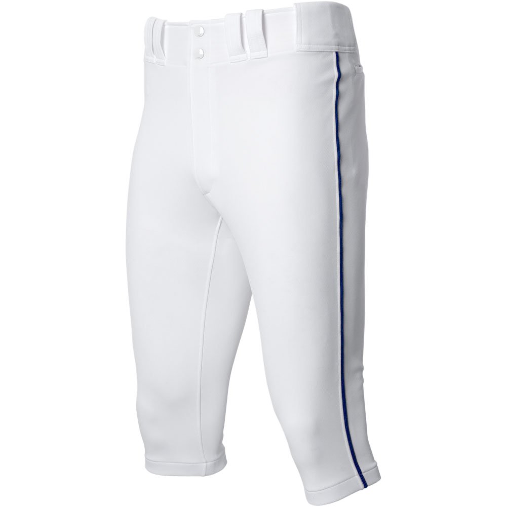 Mizuno Mens Premier Short Piped Baseball Pant White/Navy 2XL