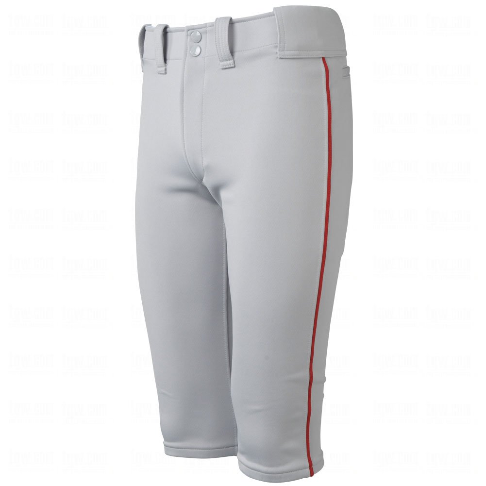 Mizuno Youth Select Piped Short Baseball Pant Grey/Red 2XL