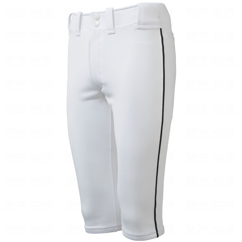 Mizuno Youth Select Piped Short Baseball Pant White/Black 2XL