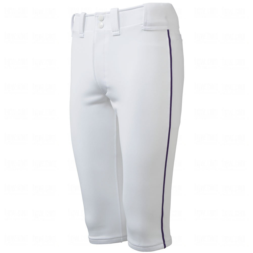 Mizuno Youth Select Piped Short Baseball Pant White/Navy 2XL