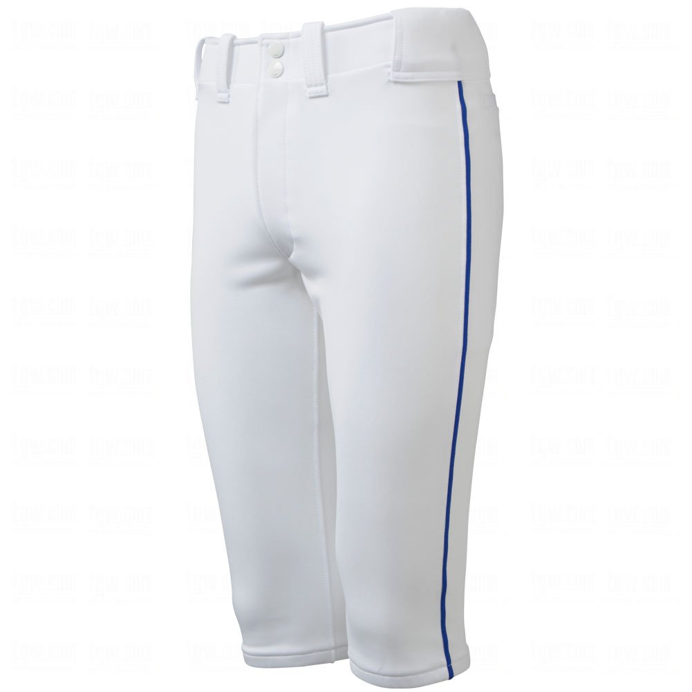 Mizuno Youth Select Piped Short Baseball Pant White/Royal 2XL
