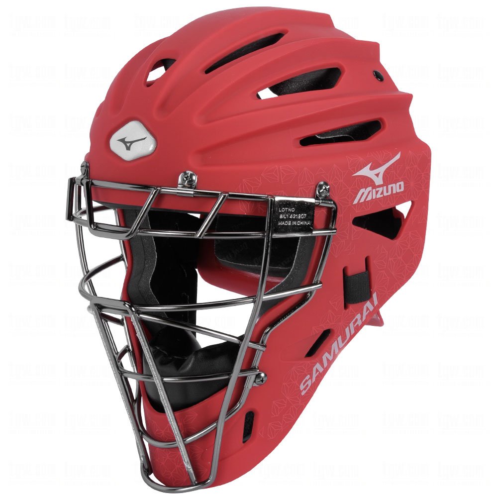 Mizuno Womens Samurai Fastpitch Catchers Helmet Red